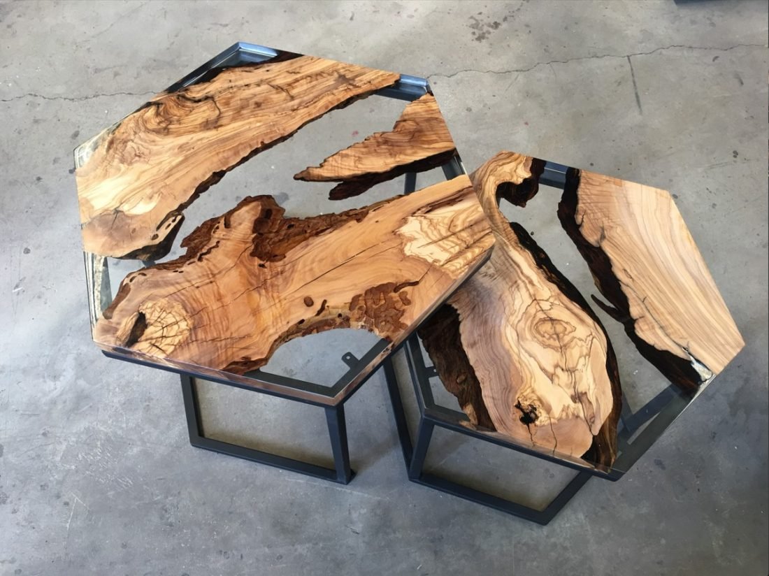Epoxy Wood Coffee Tables / Unique Epoxy Wall Décor / Handcrafted Hotel Coffee Tables / Custom Made Hotel Tables